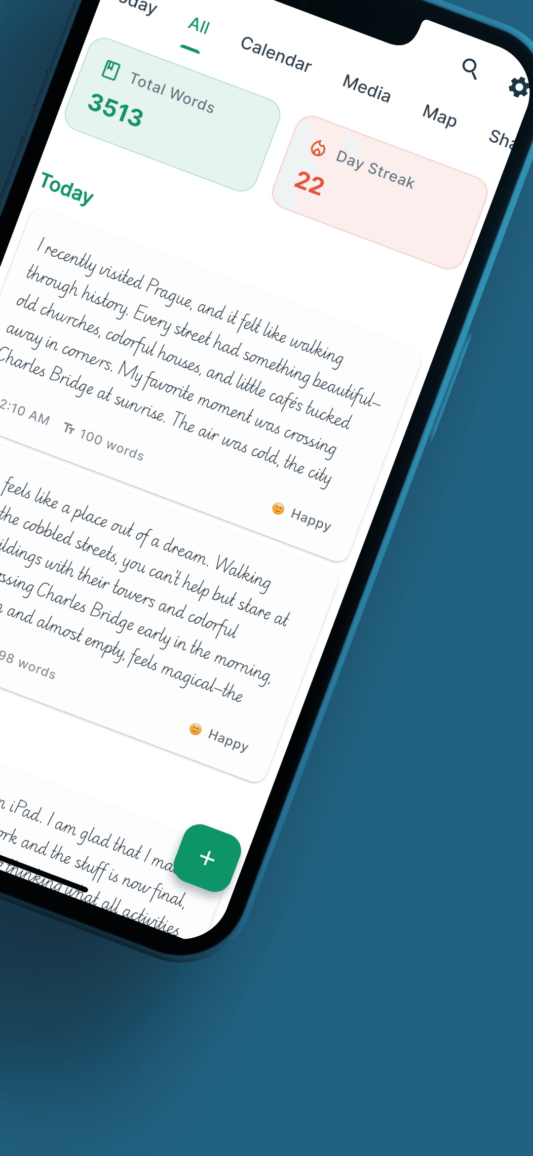 WOYM journal app - goal tracking and habits dashboard